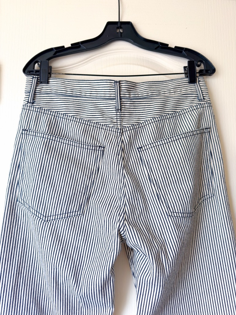 Nili Lotan Black & White Pinstripe Straight-Leg Jeans - Picture 7 of 9